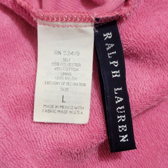 Ralph Lauren Terry Cloth Halter Dress Cover up Pink L - Picture 7 of 8